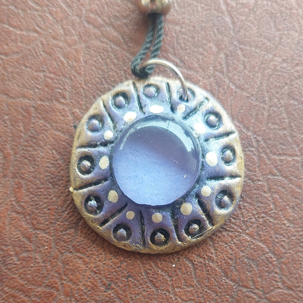 CUBA" Souvenir Pendant Necklace • Unique Travel Collector Bronze Purple